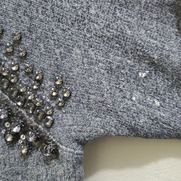 J.CREW - GREY SWTR WITH JEWELLED DETAIL - Picture 5 of 8